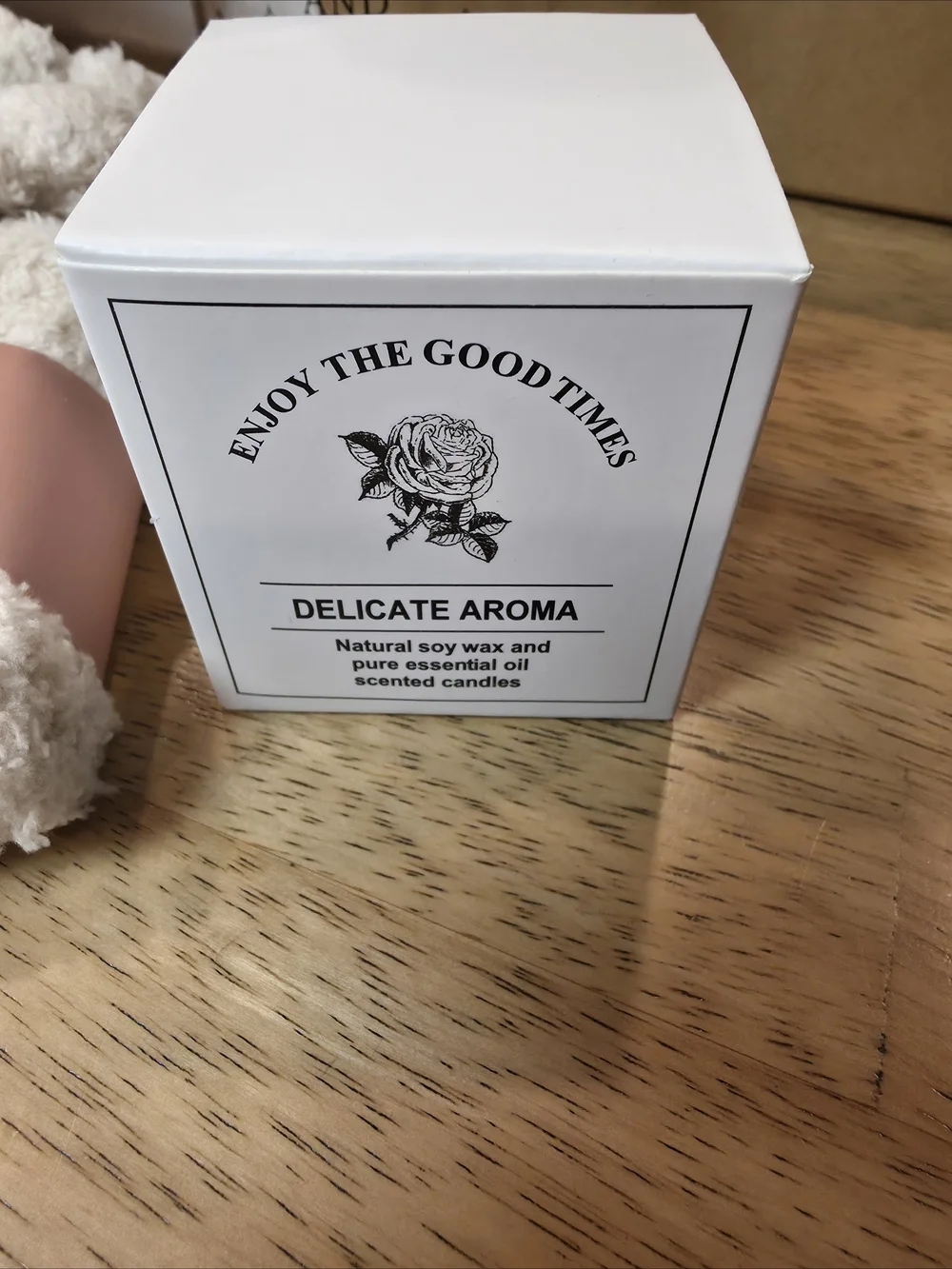 Thank YOU Cozy Gift Set with Cream Plush Socks & Candle